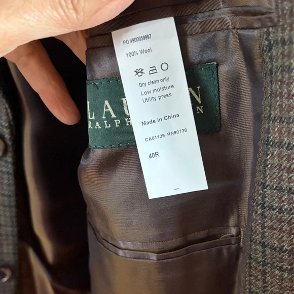 Ralph Lauren Men's Checkered Brown Blazer
